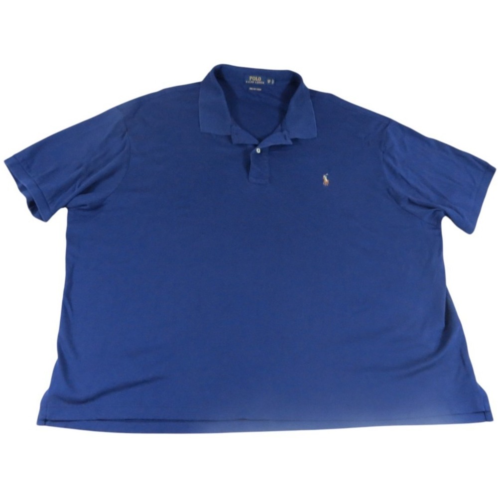 Polo Ralph Lauren Shirt Mens 4XB Big Royal Blue Pima Soft Interlock Cotton Short